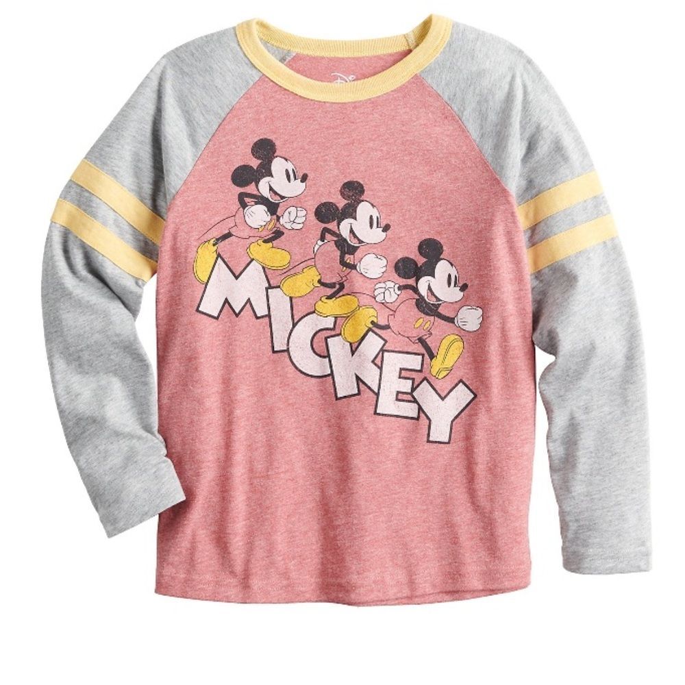 Jumping Beans NEW Little boy Disney Mickey Mouse Raglan Long Sleeve Size 6